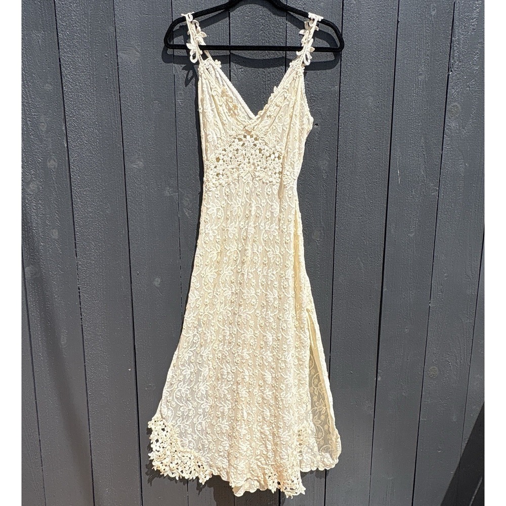 VTG Claire Pettibone Babydoll Fairy Lace Slip Nightgown Small Floral Sheer Bride